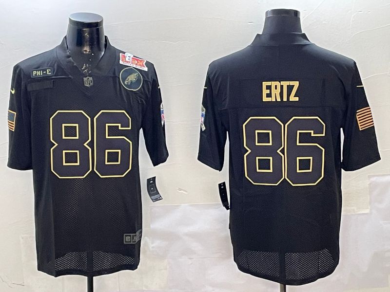 Men Philadelphia Eagles 86 Ertz Black 2025 Nike Salute to Service Limited NFL Jersey style 2